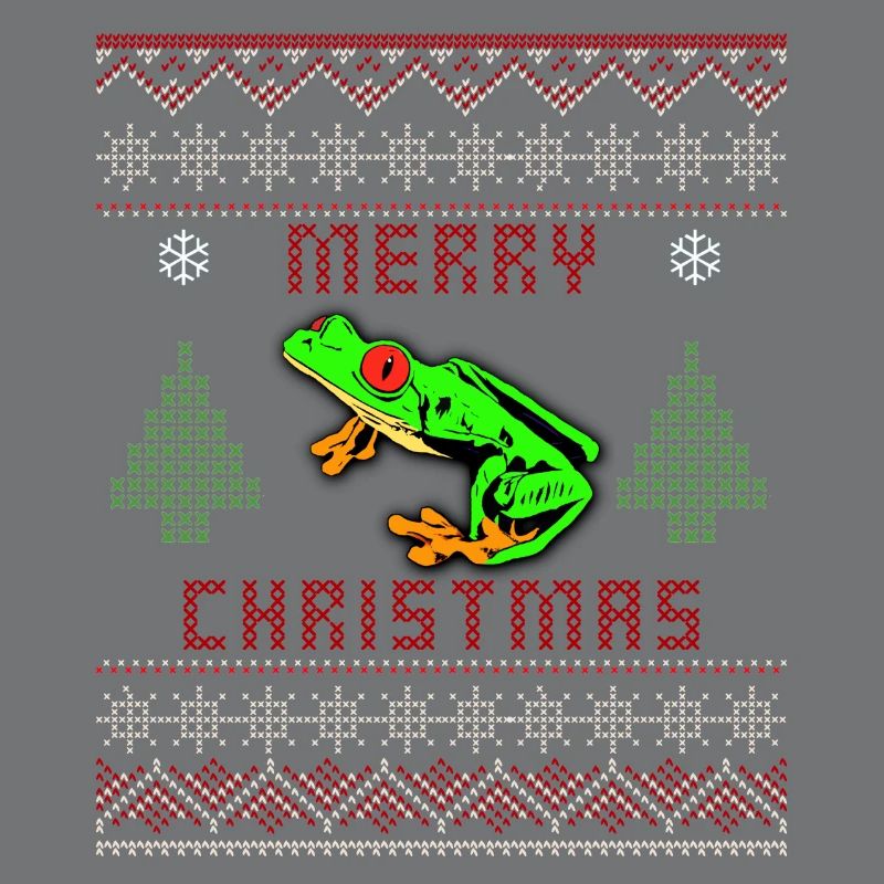 Rotäugiger Baumfrosch Hässlicher Weihnachtspullover Design