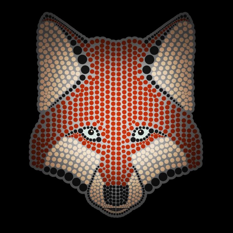 Fuchs Waldtier Design gepunktet mit Tierkopf