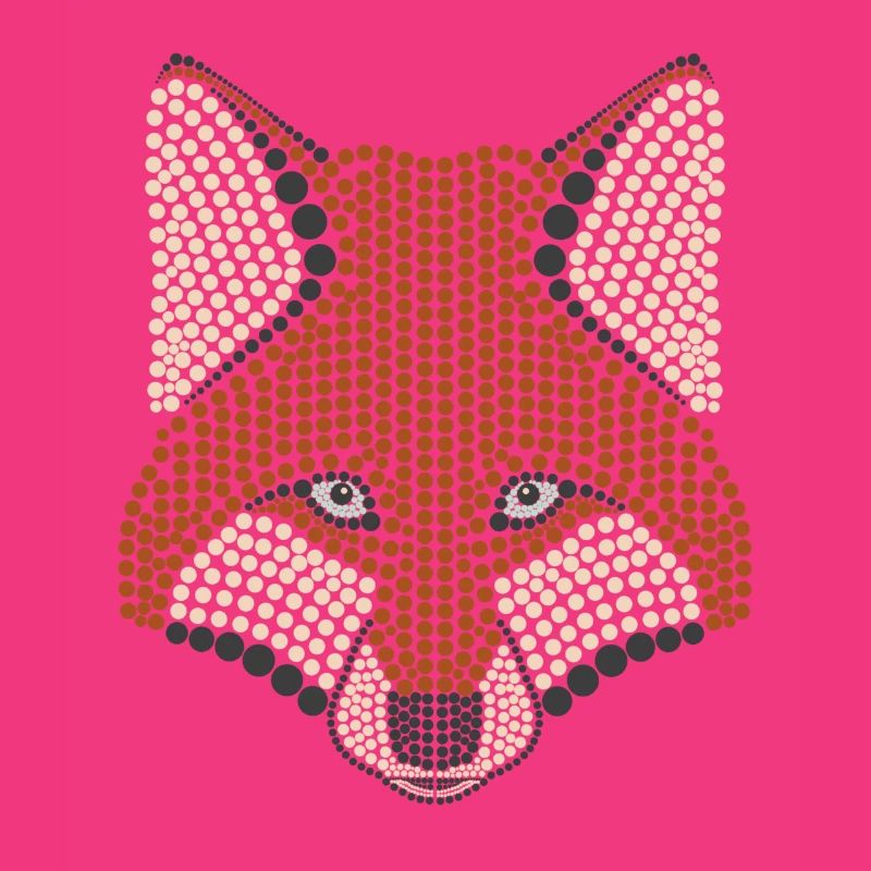 Conception d'animal de la forêt de renard parsemée de tête d'animal