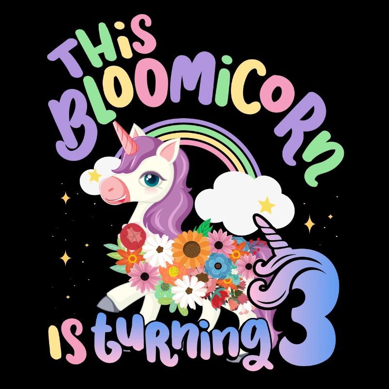 Bloomicorn Is Turning 3 Einhorn 3. Geburtstag