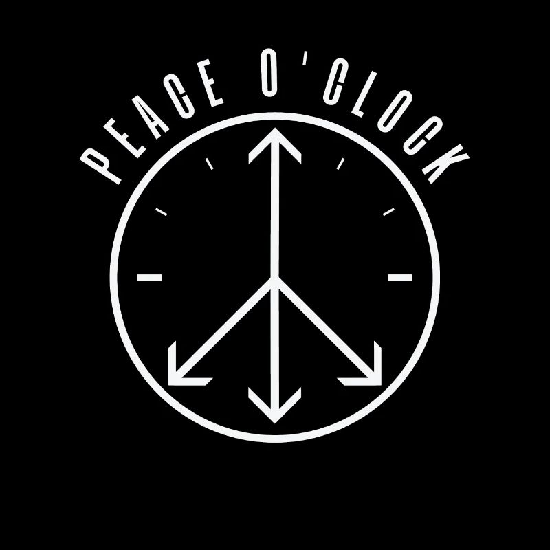 Peace Lover Clock Peace Time Optimistic Peace Sign