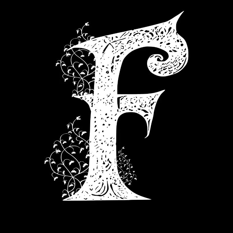 Buchstabe f Monogramm Handgezeichnete Typografie G