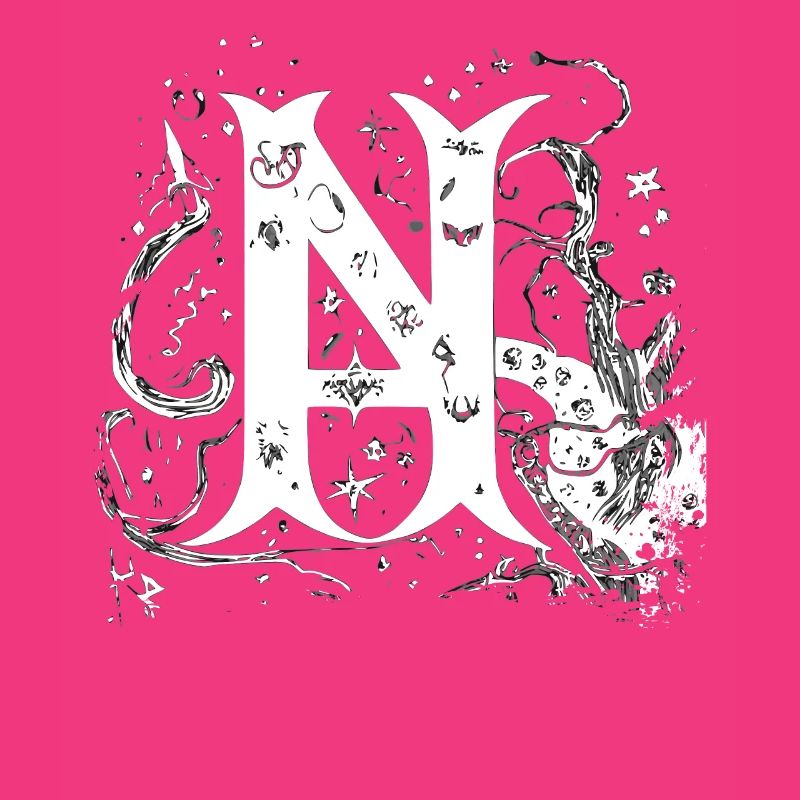 Buchstabe N Monogramm Handgezeichnete Typografie G