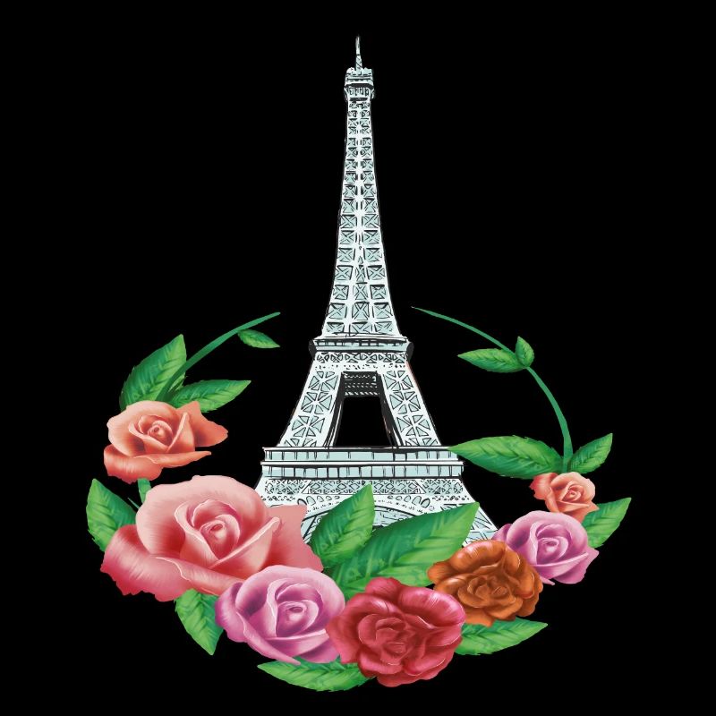 Tour Eiffel Fleurs Paris Roses Français Amour