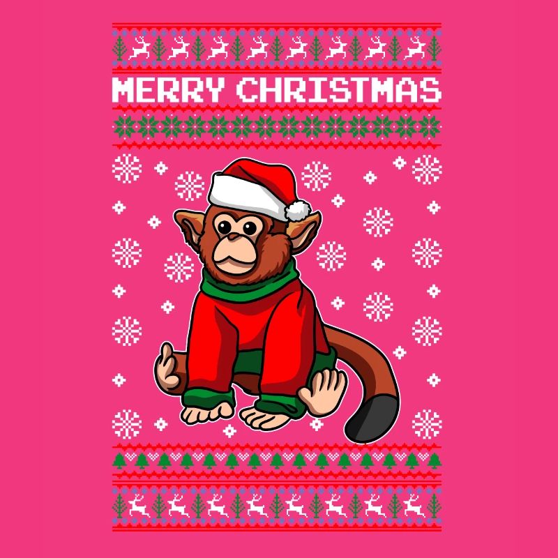 Singe avec pull Moche Noël