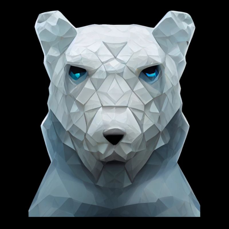 Niedliche Eisbärenkopf Polygon niedrige Polybären