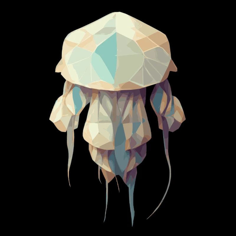 Polygonquallen süßes niedriges Poly