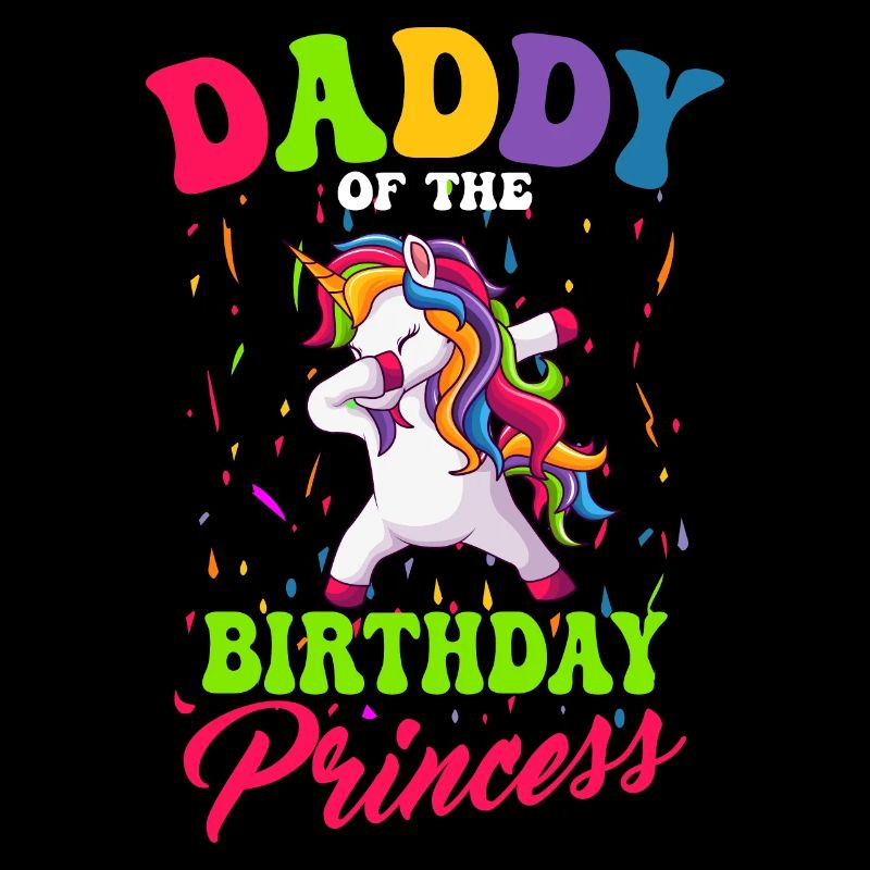 Papa de la princesse d’anniversaire Dabbing Licorne