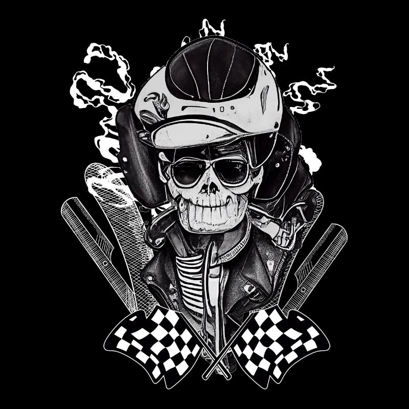 Dark Biker Skull Rockabilly Greaser 50s Ästhetik