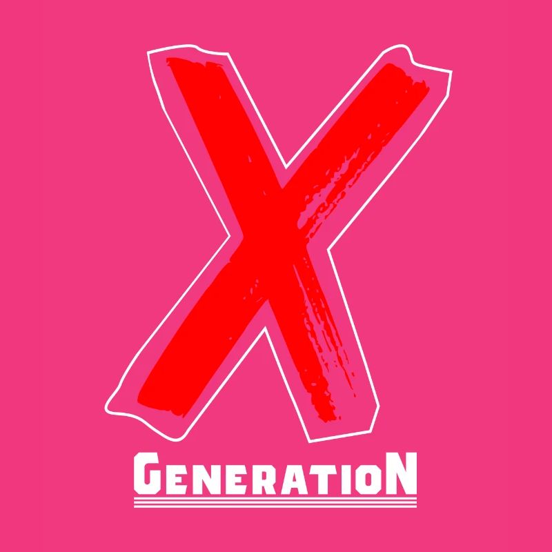 Generation X Buchstaben / X-Symbol Text Geschenk