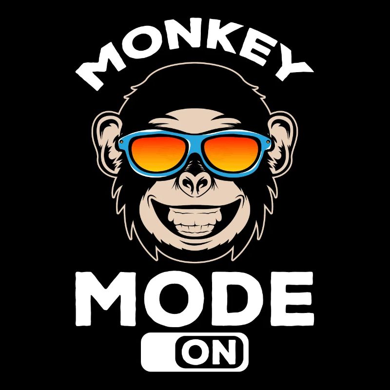 Chimpanzee Orangutan Monkey Mode On - Funny Monkey