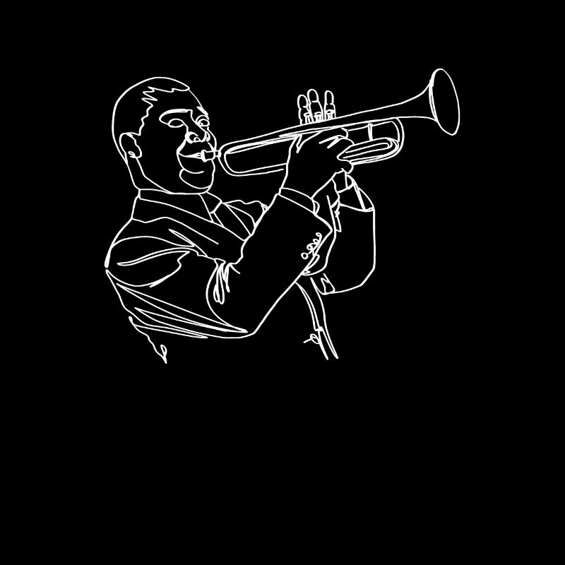 Trumpet Oneline Art - Trumpet