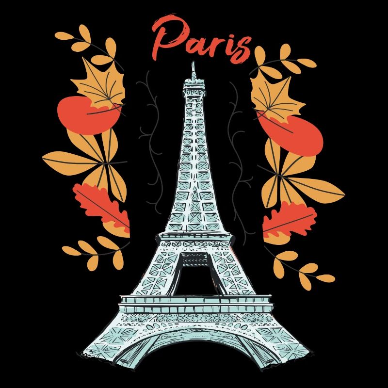 Paris mit Herbstblättern Eiffelturm im Herbst Fran