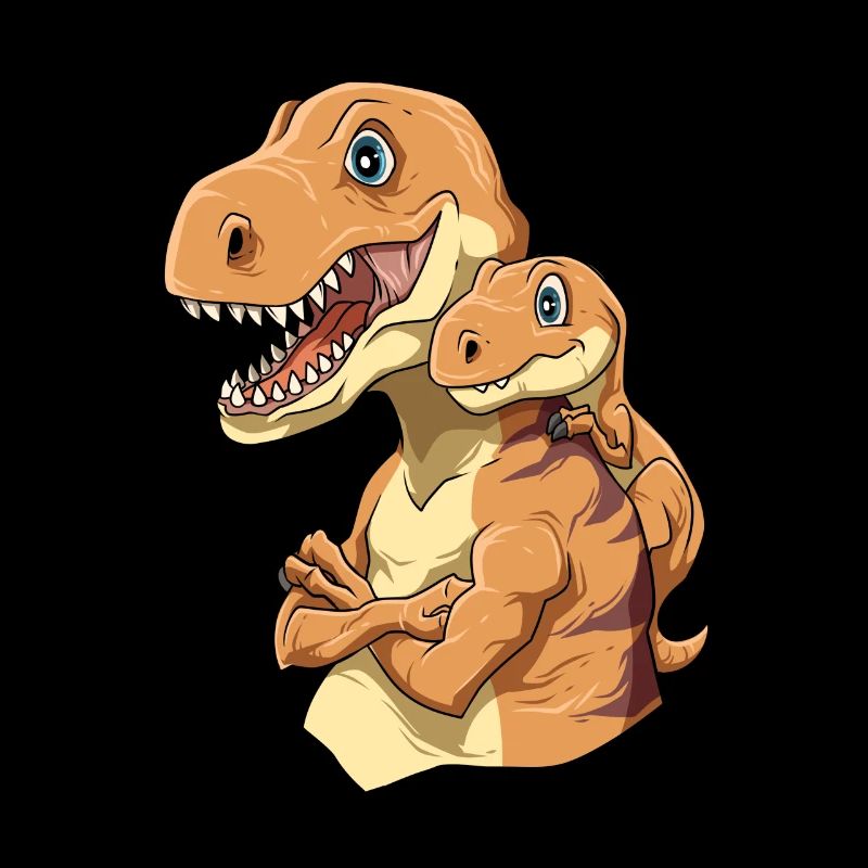 Starker Dino mit Dinosaurier Kind