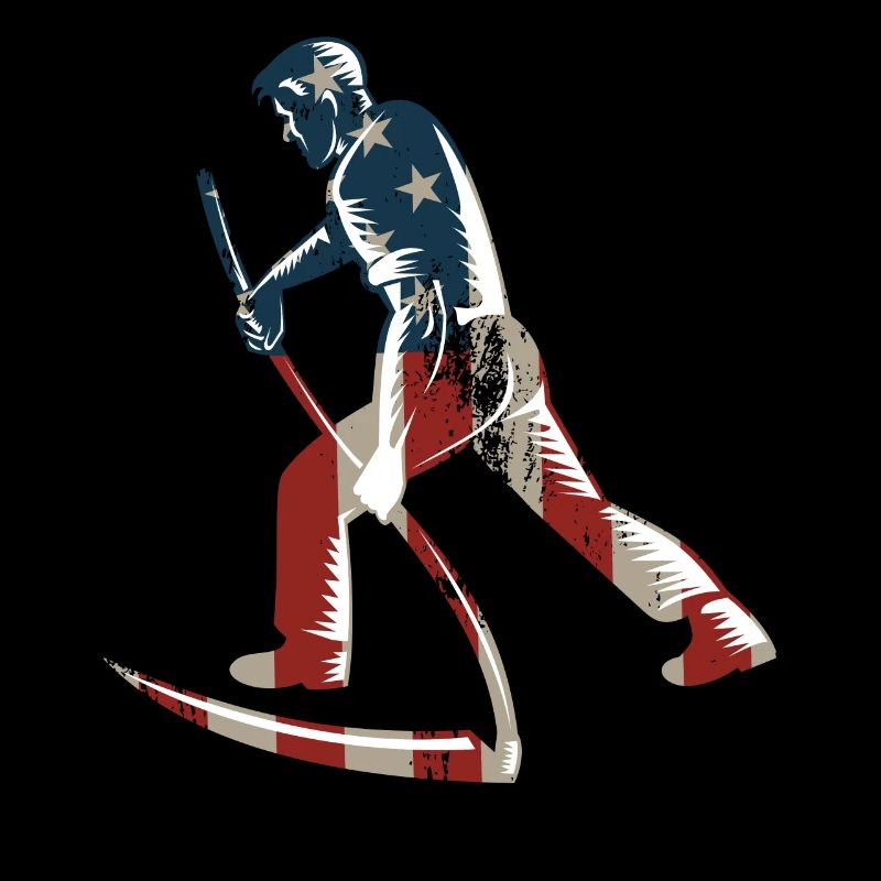 Farming Farmer American Flag Us