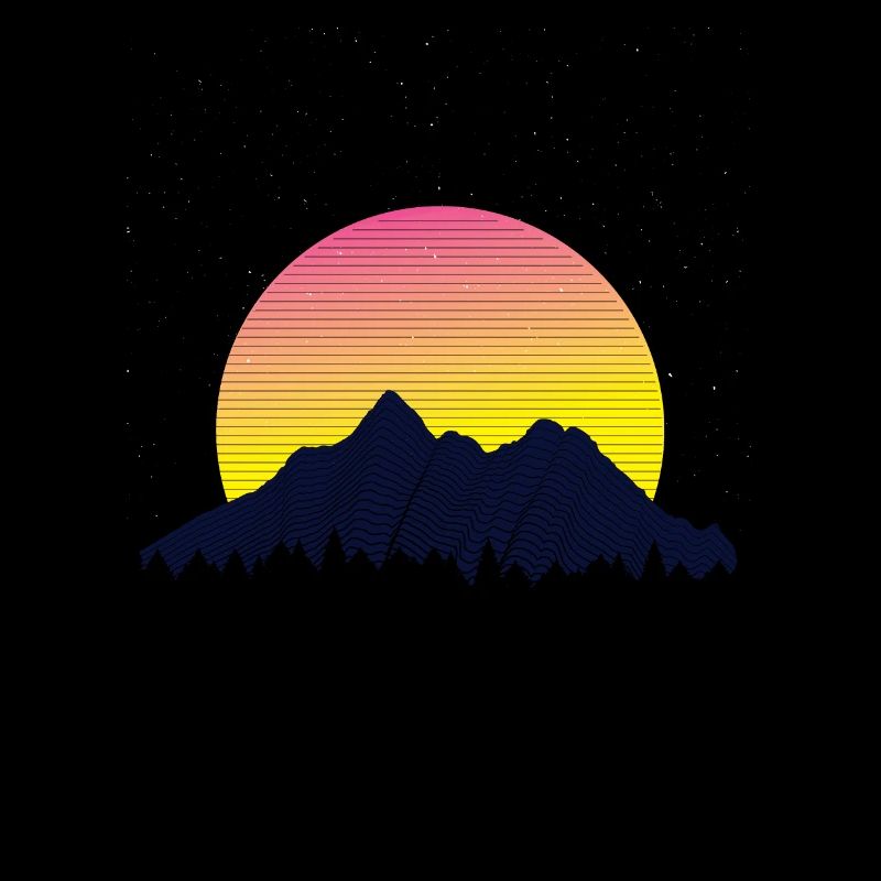 MOUNTAIN RETROWAVE SUNSET