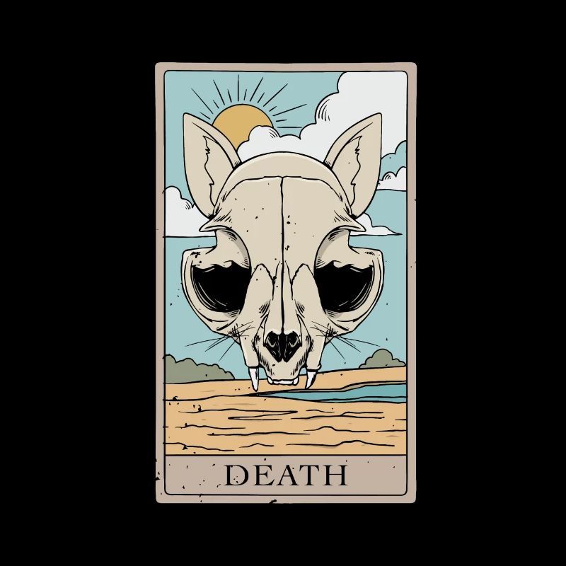 Conception de carte de Tarot de Mort de Chat pour une Carte de Tarot