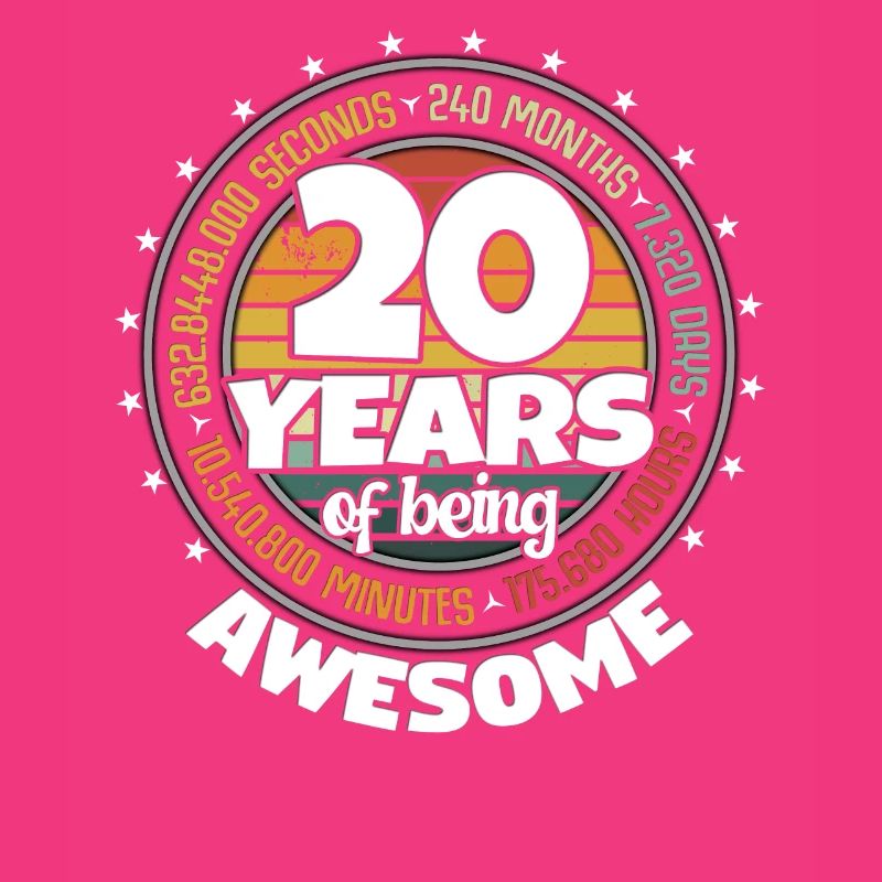 20 Years Awesome Retro 20th Birthday Countdown