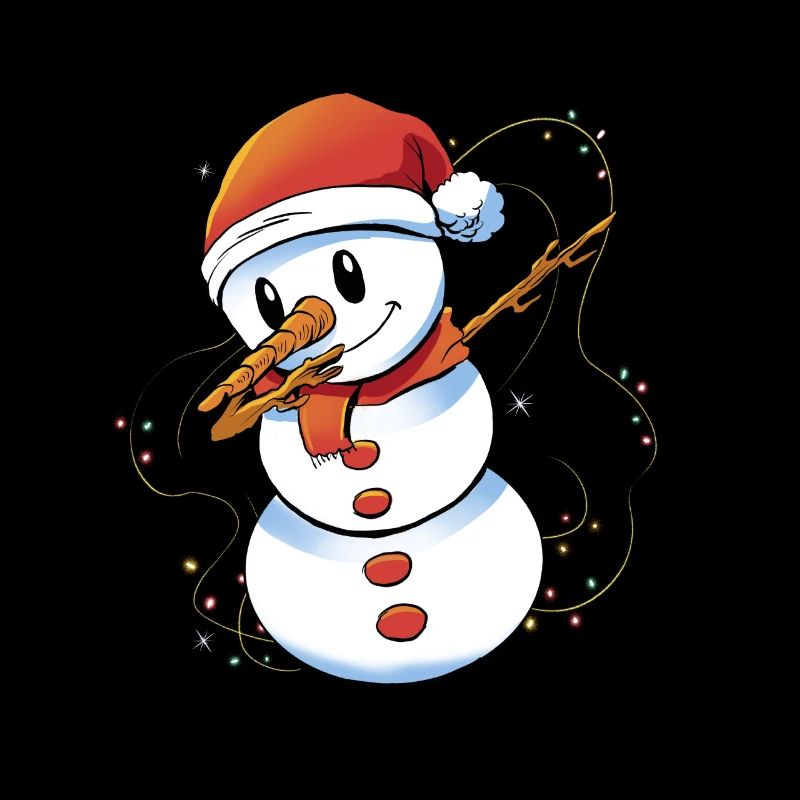 Dabbing Schneeman with cap Santa Elf Christmas