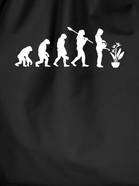 Evolution Gärtnerin Pflanze Gießkanne Strelizien