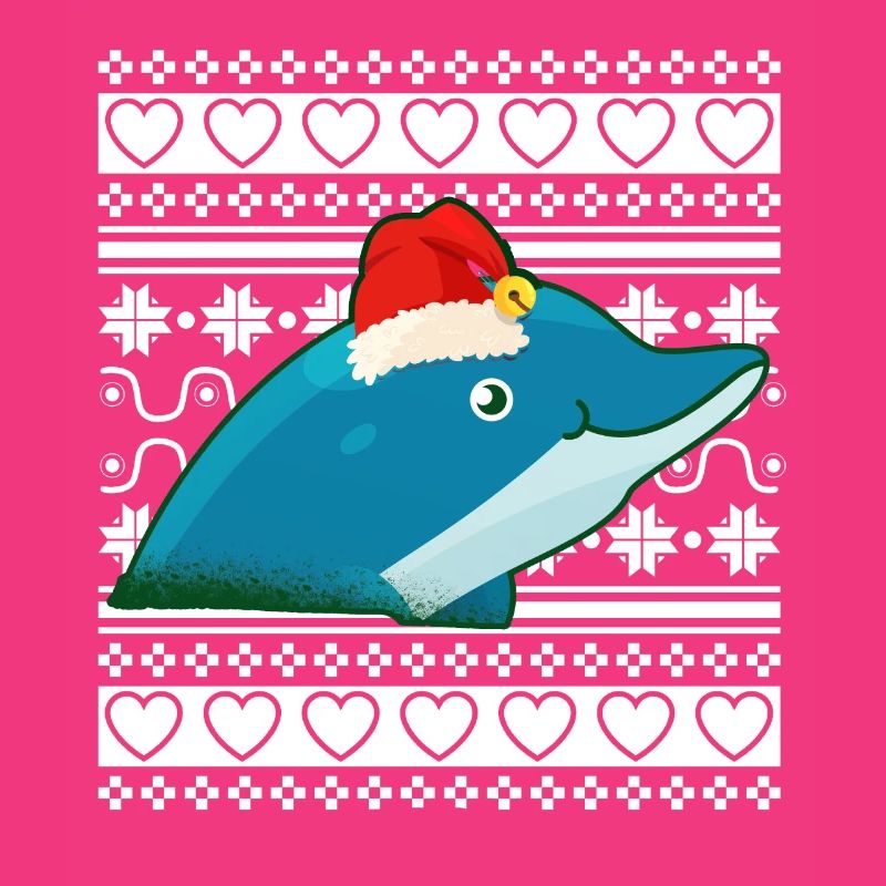 Moche pull de Noël Tshirt dauphin de Noël