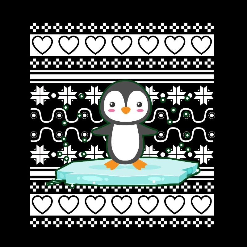Pull de Noël moche Tshirt Pingouin de Noël