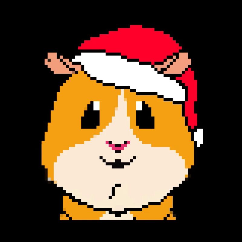 Cochon d’Inde Pixel Joyeux Noël