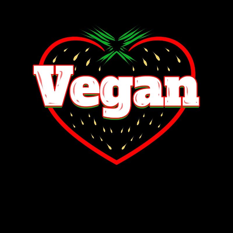 Strawberry Logo For Vegetarians - Go Vegan