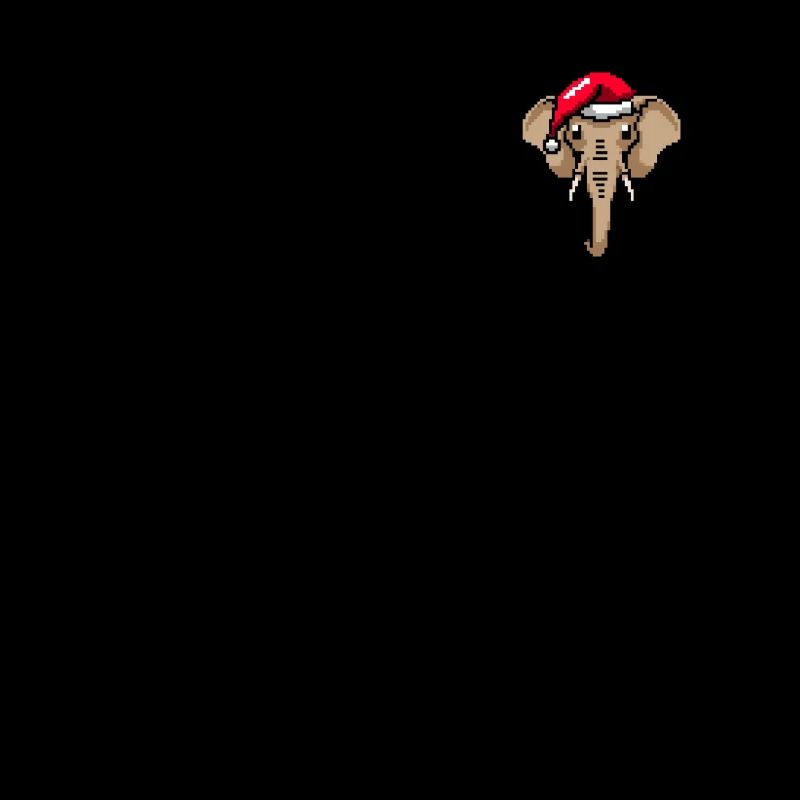 Éléphant pixelisé Noël - Drôles d’éléphants