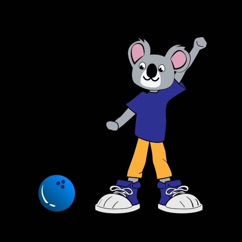 Koala spielt Bowling