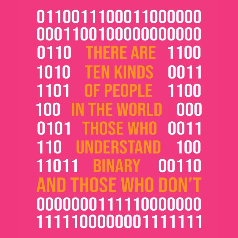 Programmation de code binaire Il existe 10 types de Peop