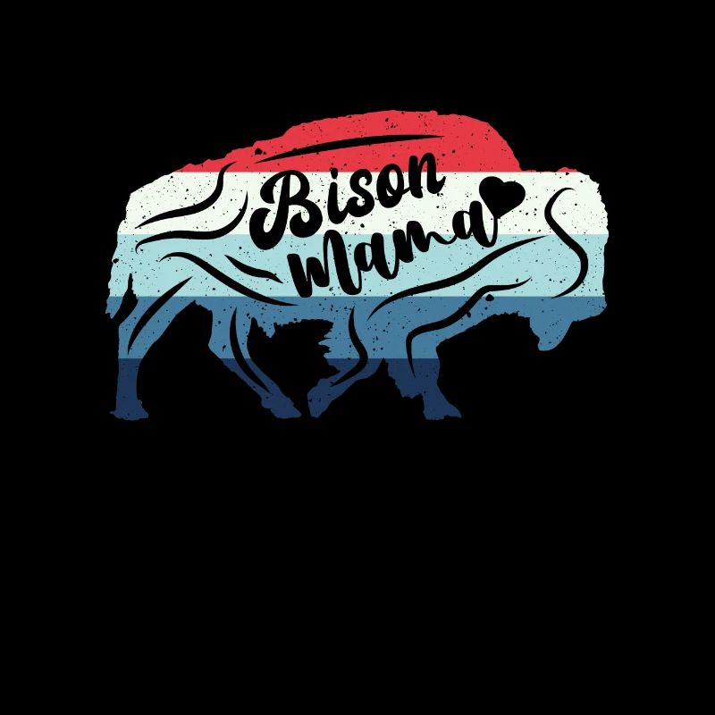 Rétro Bison Maman Vache Bison Buffle Buffle d’eau