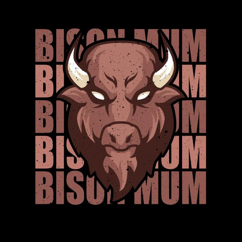 Rétro Bison Maman Vache Bison Buffle Buffle d’eau