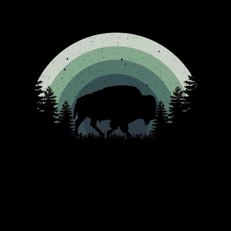 Rétro Vache Bison Buffle d’eau Buffle Silhouette