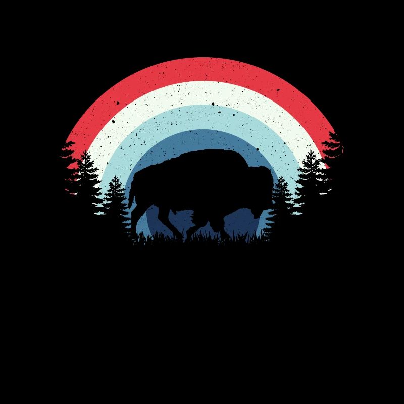 Rétro Vache Bison Buffle d’eau Buffle Silhouette