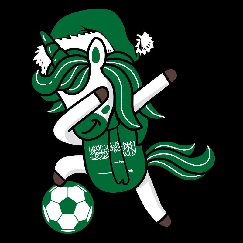 Fußball Mädchen Dabbing Einhorn Weihnachtshut Schal