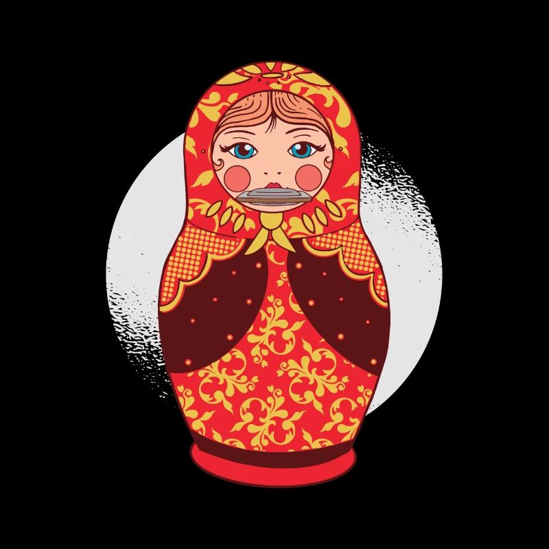 Russian Matryoshka's Harmonica Musician