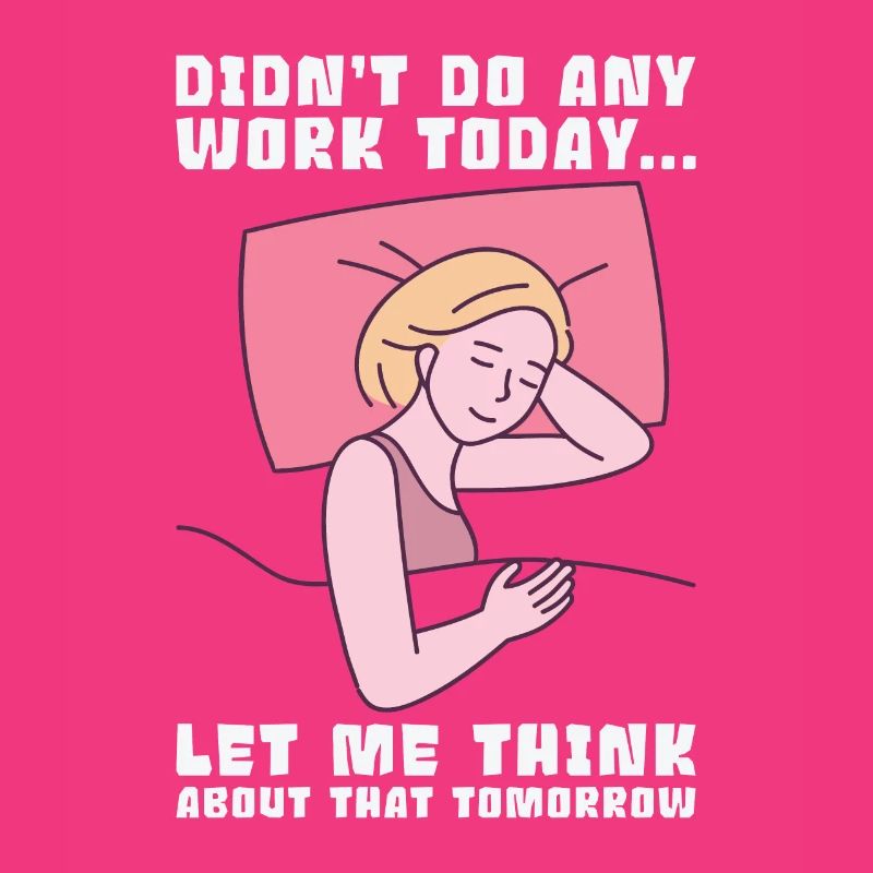 Procrastinator Work Sleeping Line Art Drawing