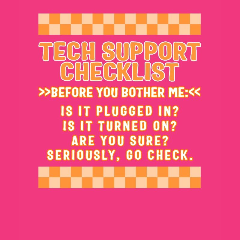 Computer Technician Shirt, Tech Support Checklist