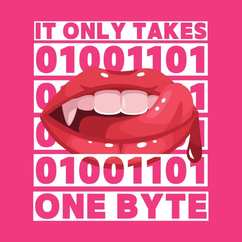 Bit Bytes Binäre Computernerd, Vampir, Spruch, Pun