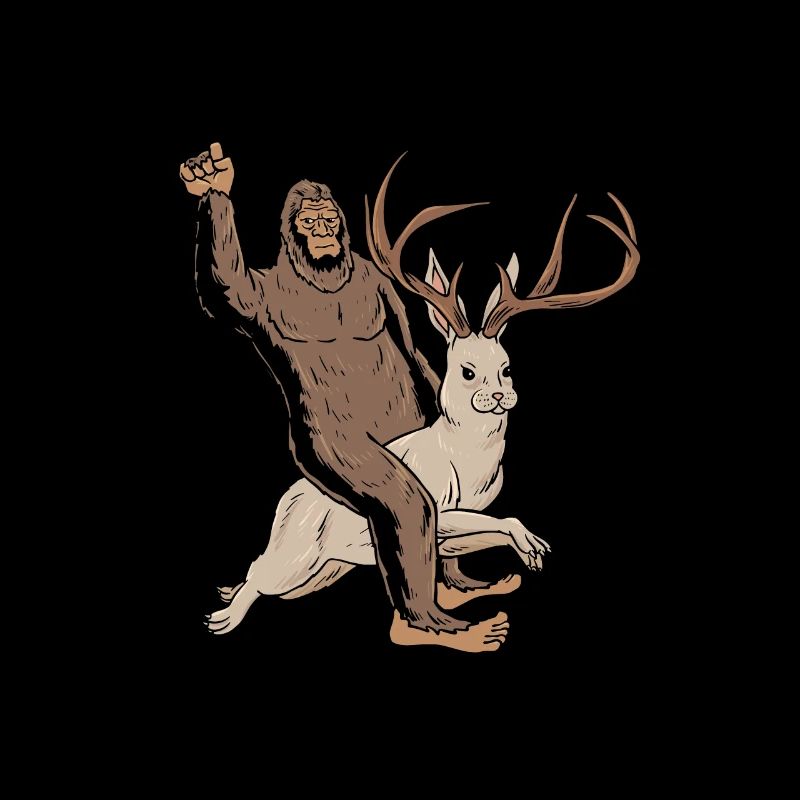 Kryptozoologie Kryptoide Design Bigfoot reitet auf