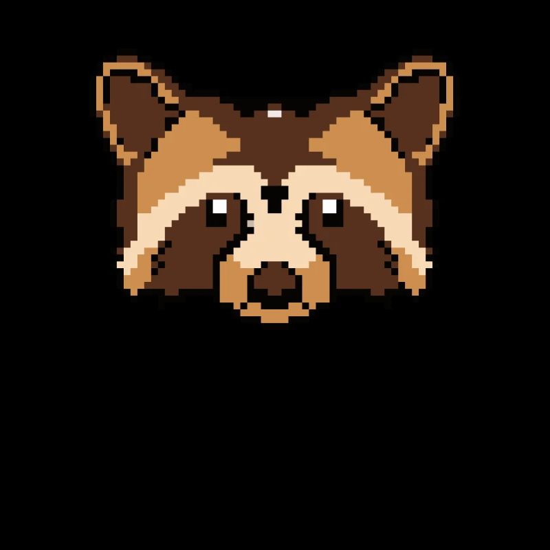 Visage de raton laveur pixélisé - Drôle de raton laveur