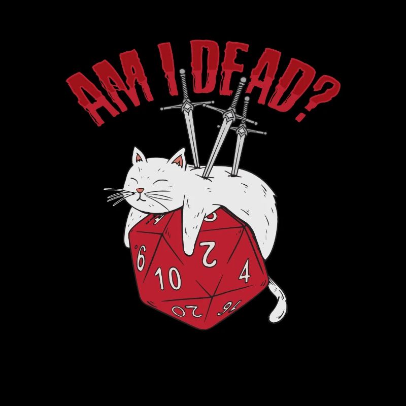 Dead D20 Cat Design for an RPG GAMER