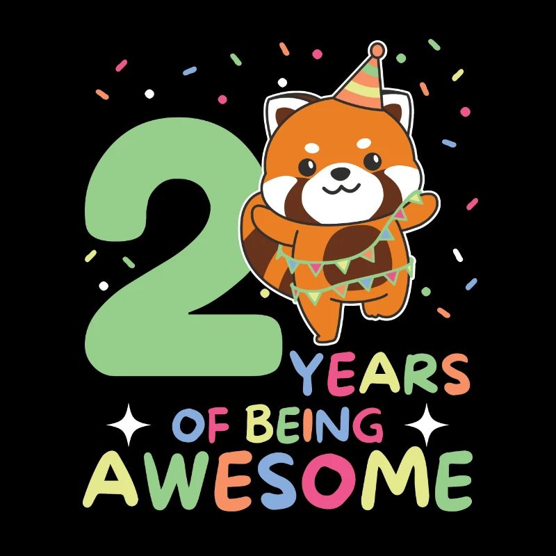 Panda roux pour les enfants de 2e anniversaire de deux ans