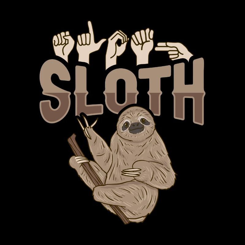 ILY Sloth ASL Hand Gesture Deaf Sign Language