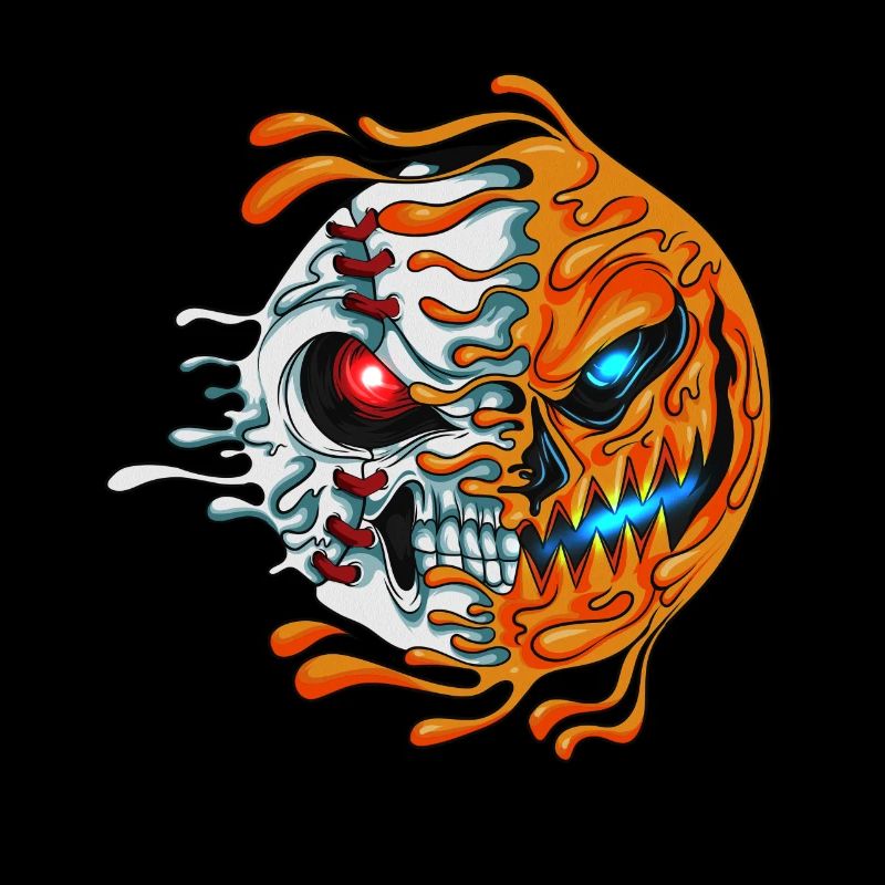 Burning Pumpkin Luminous Skeleton Halloween