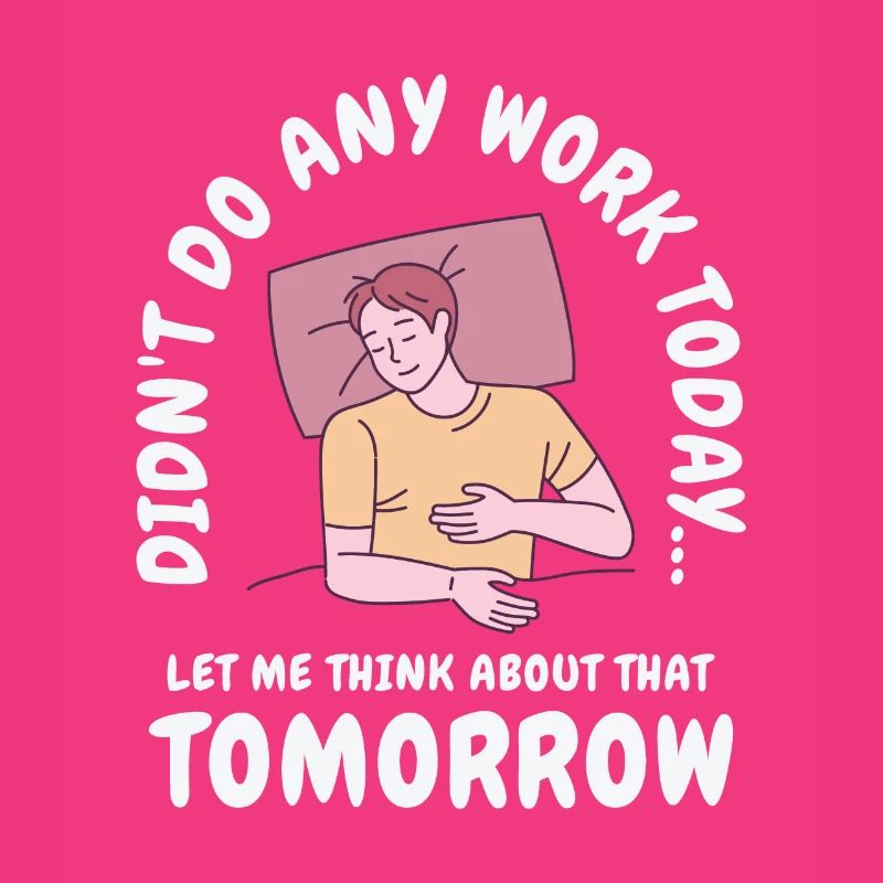 Procrastinator Work Sleeping Line Art Dessin