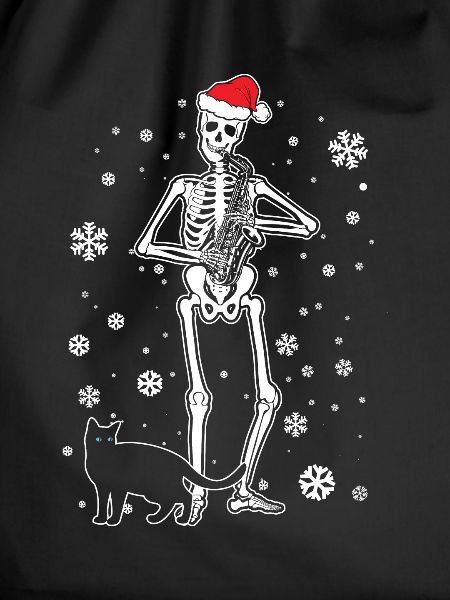 Skeleton Saxophone Cat