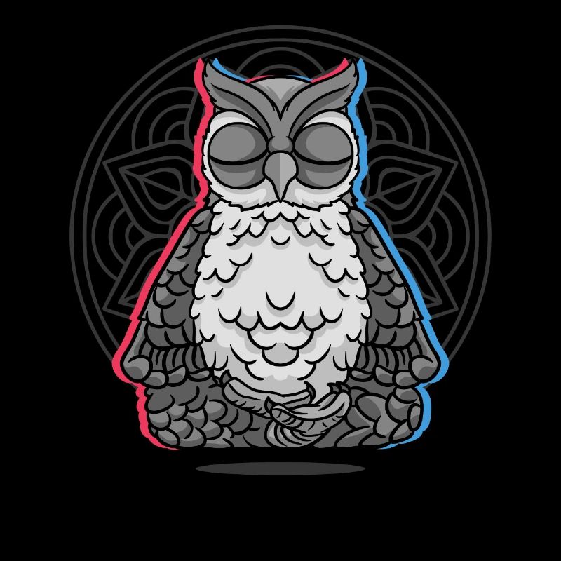 Namaste Eule Mandala Lotus Meditation Eule