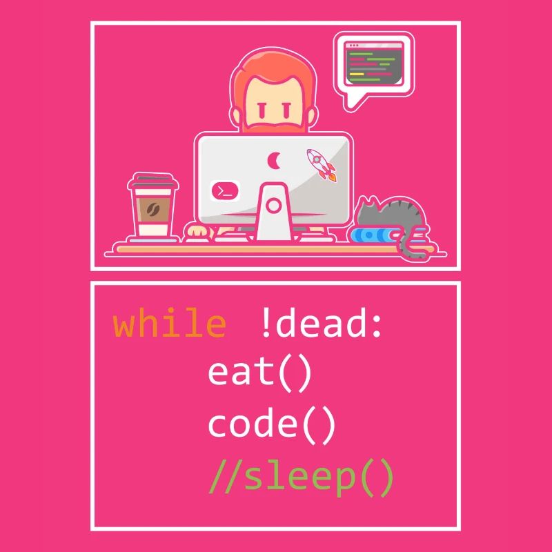 Programmierer Shirt, While Dead Eat Code Sleep Tee,